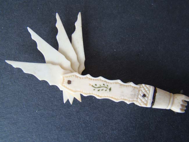 A Charming 19th century Sailor Made Whalebone Toothpick